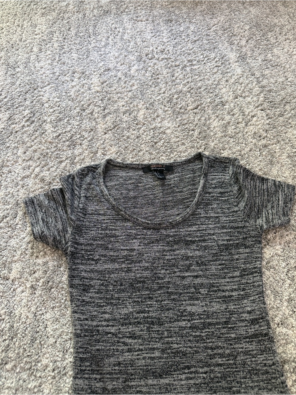Forever 21 Heather Gray Ribbed Scoop-Neck Midi Dress - Picture 6 of 6